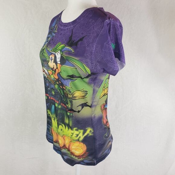 Disney Halloween T-Shirt Women S Minnie Mouse Embellished Burnout Allover Print - Picture 4 of 10